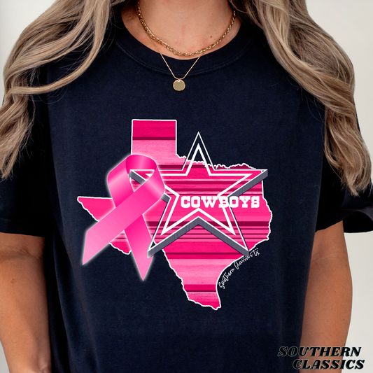 Pink Ribbon Dallas Cowboys - Breast Cancer Awareness