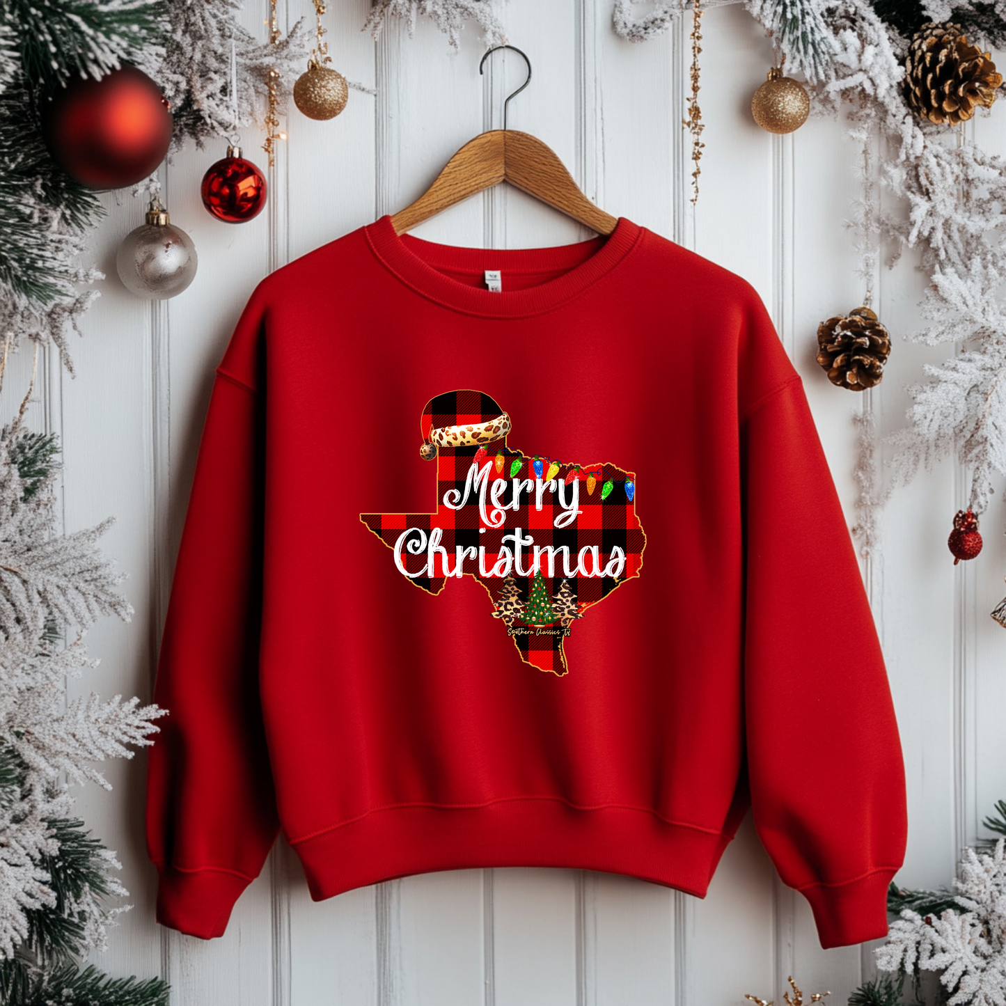 Merry Christmas Texas Plaid