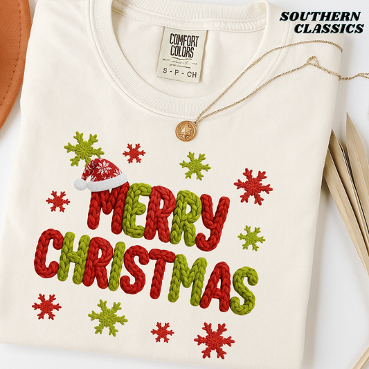 Merry Christmas Faux Stitch - Youth