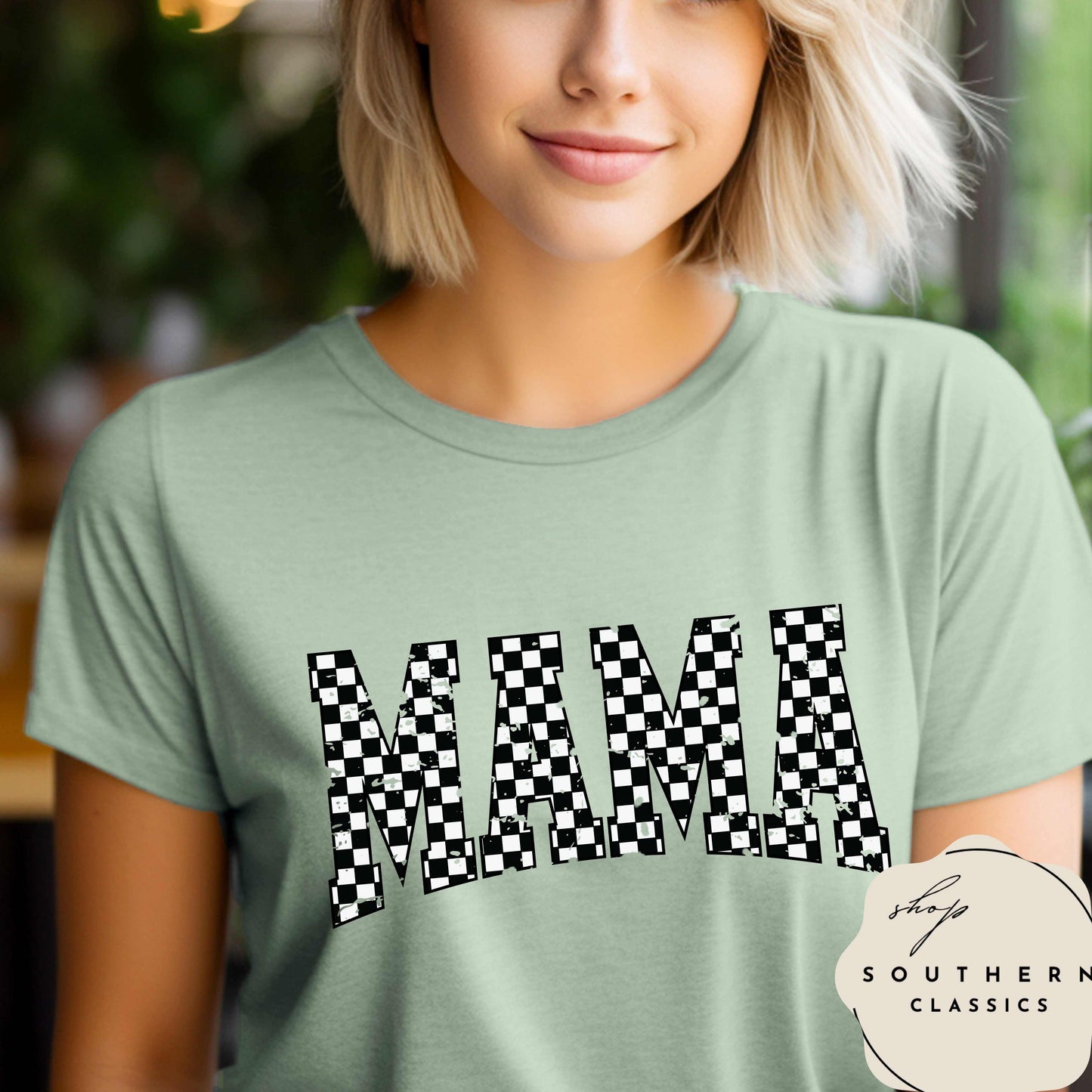 MAMA Checkered Retro Tee