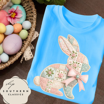 Easter -Bunny Patchwork Shirt and Tote Bag