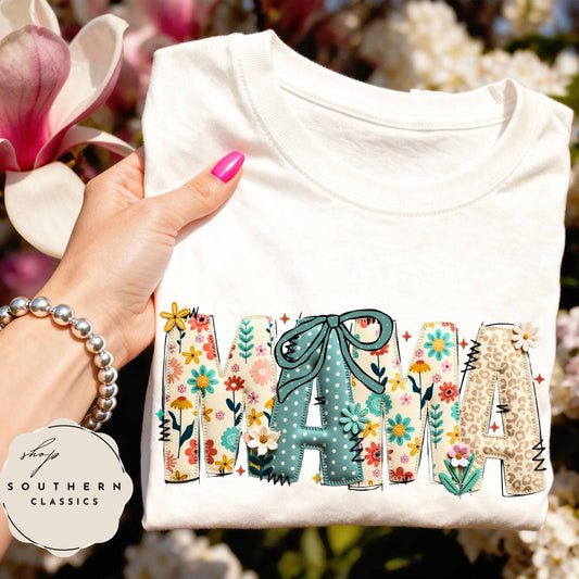 MAMA Patchwork Floral Tee