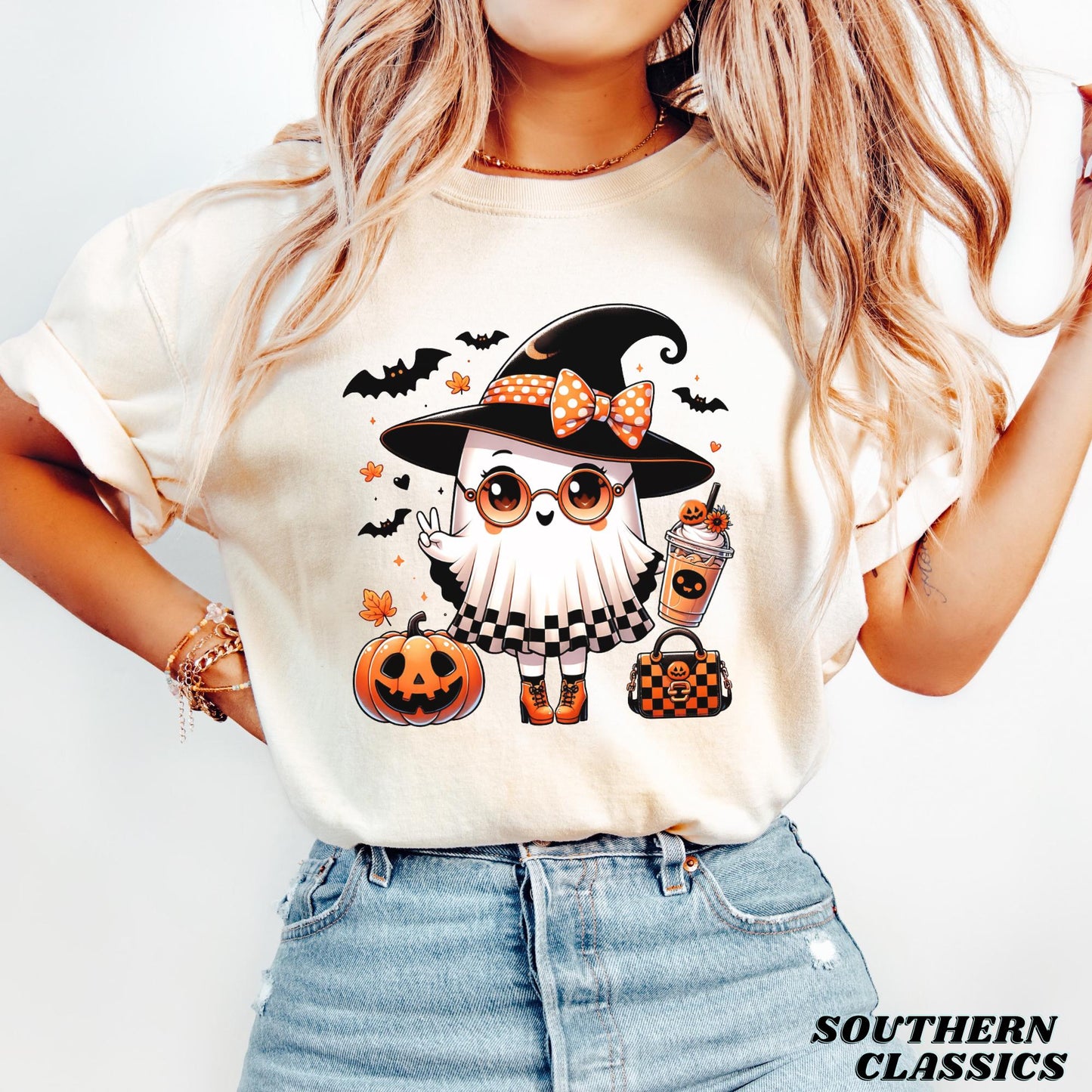 Halloween Ghost T-Shirt: Pumpkin Spice, Girly Ghost Tee