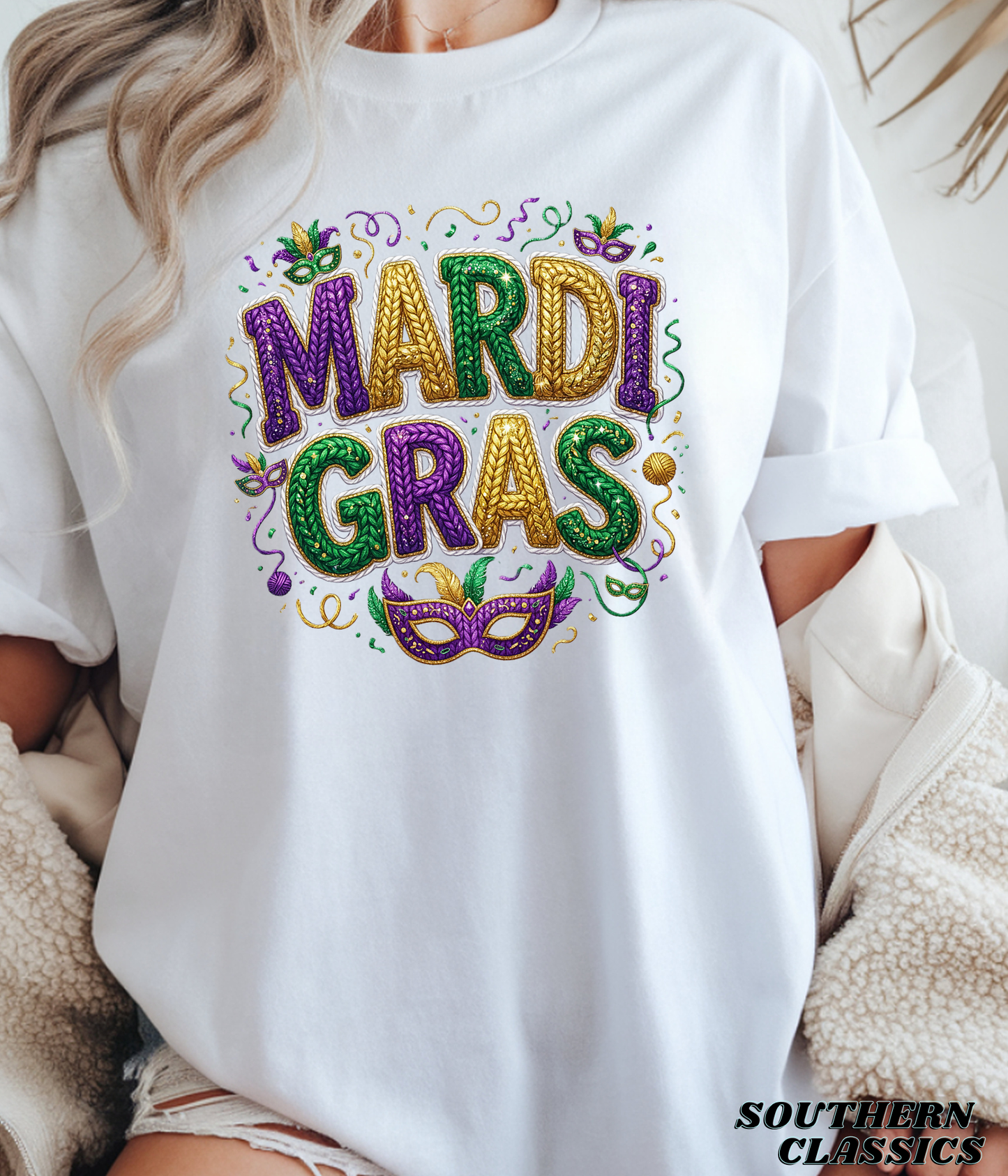 Mardi Gras - Faux Yarn Tee