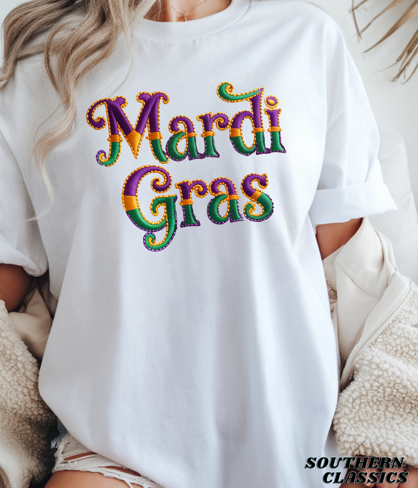 Mardi Gras - Faux Yarn Look