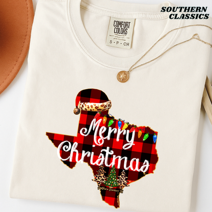 Merry Christmas Texas Plaid
