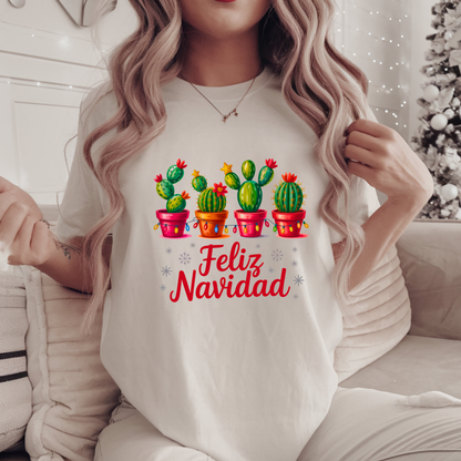 Feliz Navidad Cactus Tee
