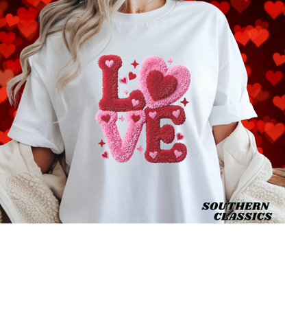 Valentine's LOVE - Faux Yarn Print Tee