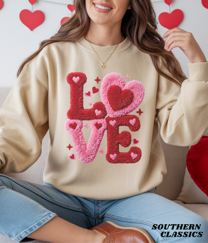 Valentine's LOVE - Faux Yarn Print Tee