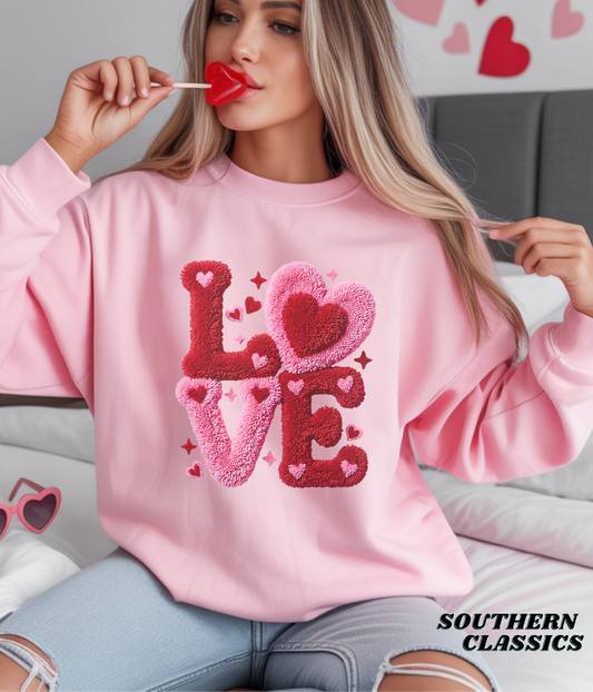 Valentine's LOVE - Faux Yarn Print Tee