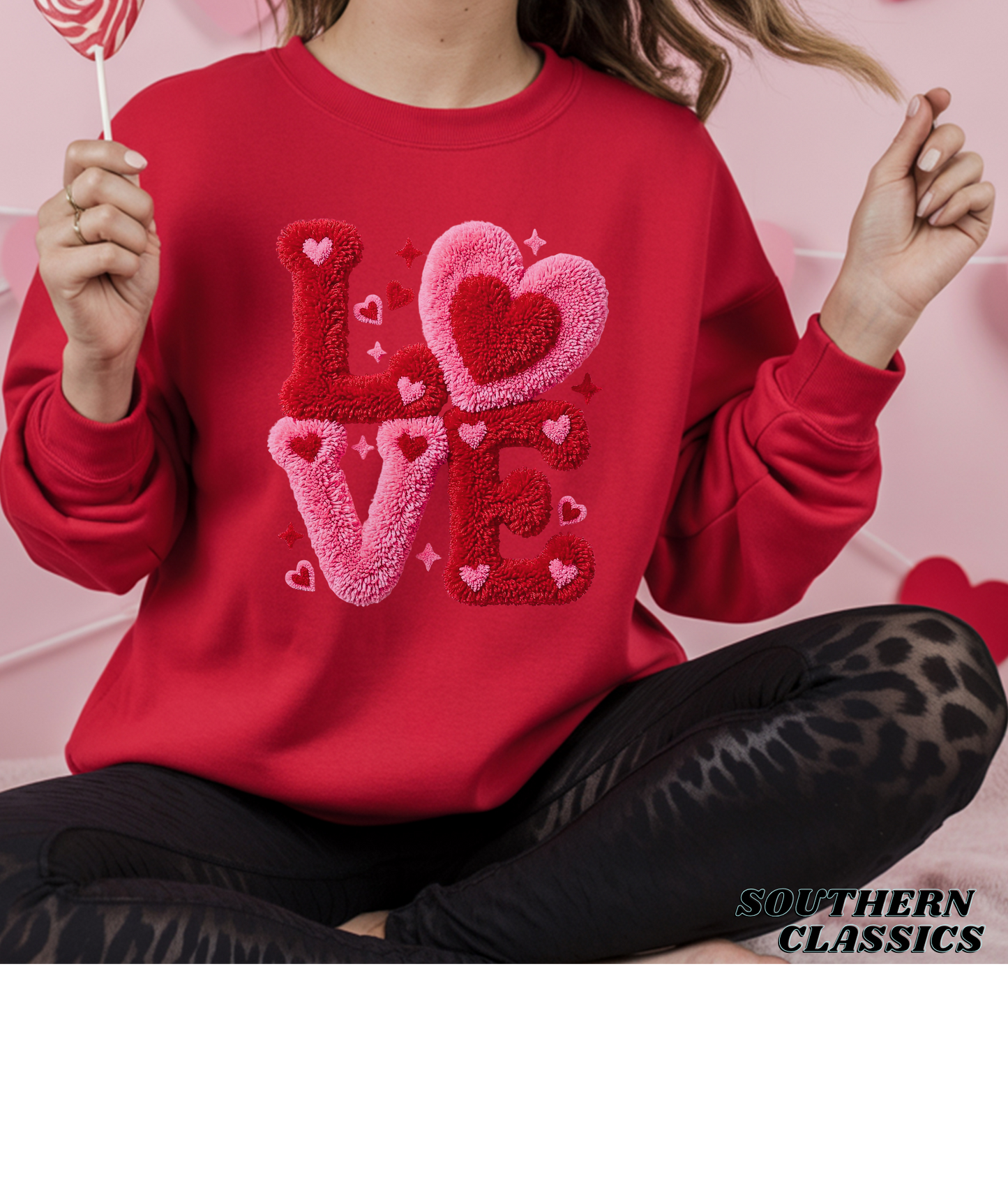 Valentine's LOVE - Faux Yarn Print Tee