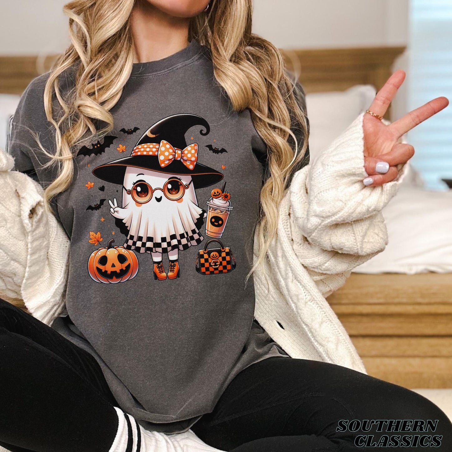 Halloween Ghost T-Shirt: Pumpkin Spice, Girly Ghost Tee