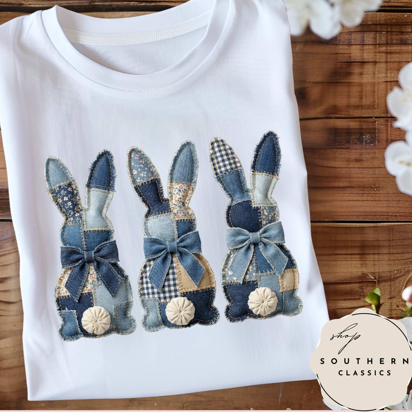 Easter - Blue Patchwork Bunnies