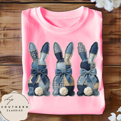 Easter - Blue Patchwork Bunnies