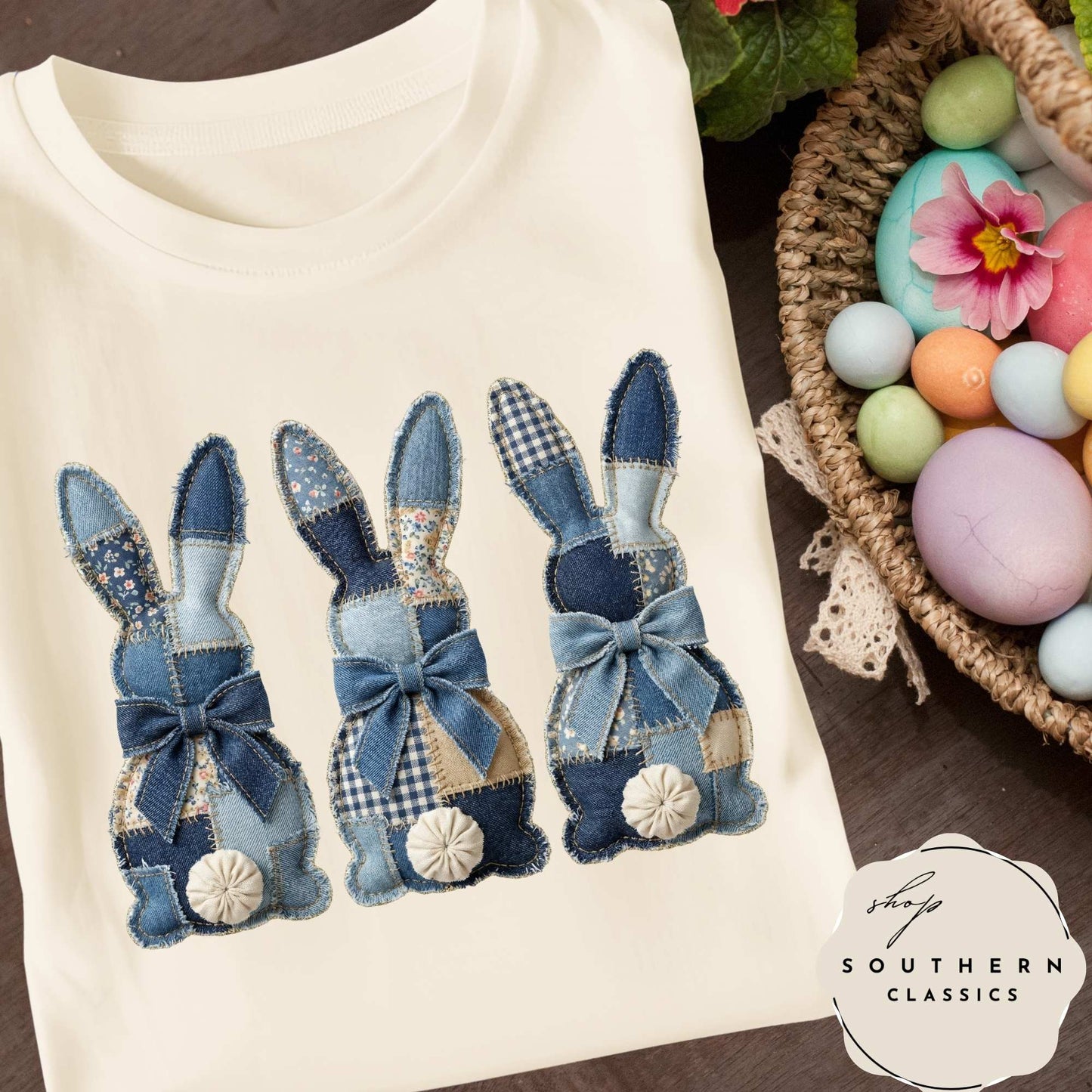 Easter - Blue Patchwork Bunnies