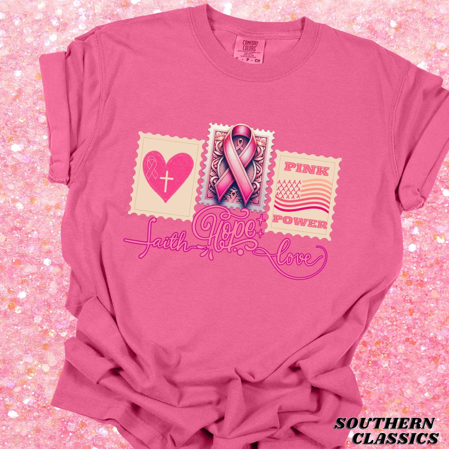 Breast Cancer Awareness T-Shirt, Faith, Hope, Love Shirt, Pink Ribbon Tee