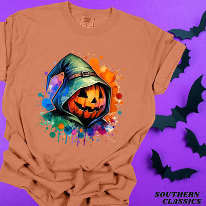 Spooky Pumpkin Watercolor T-Shirt - Halloween Tee
