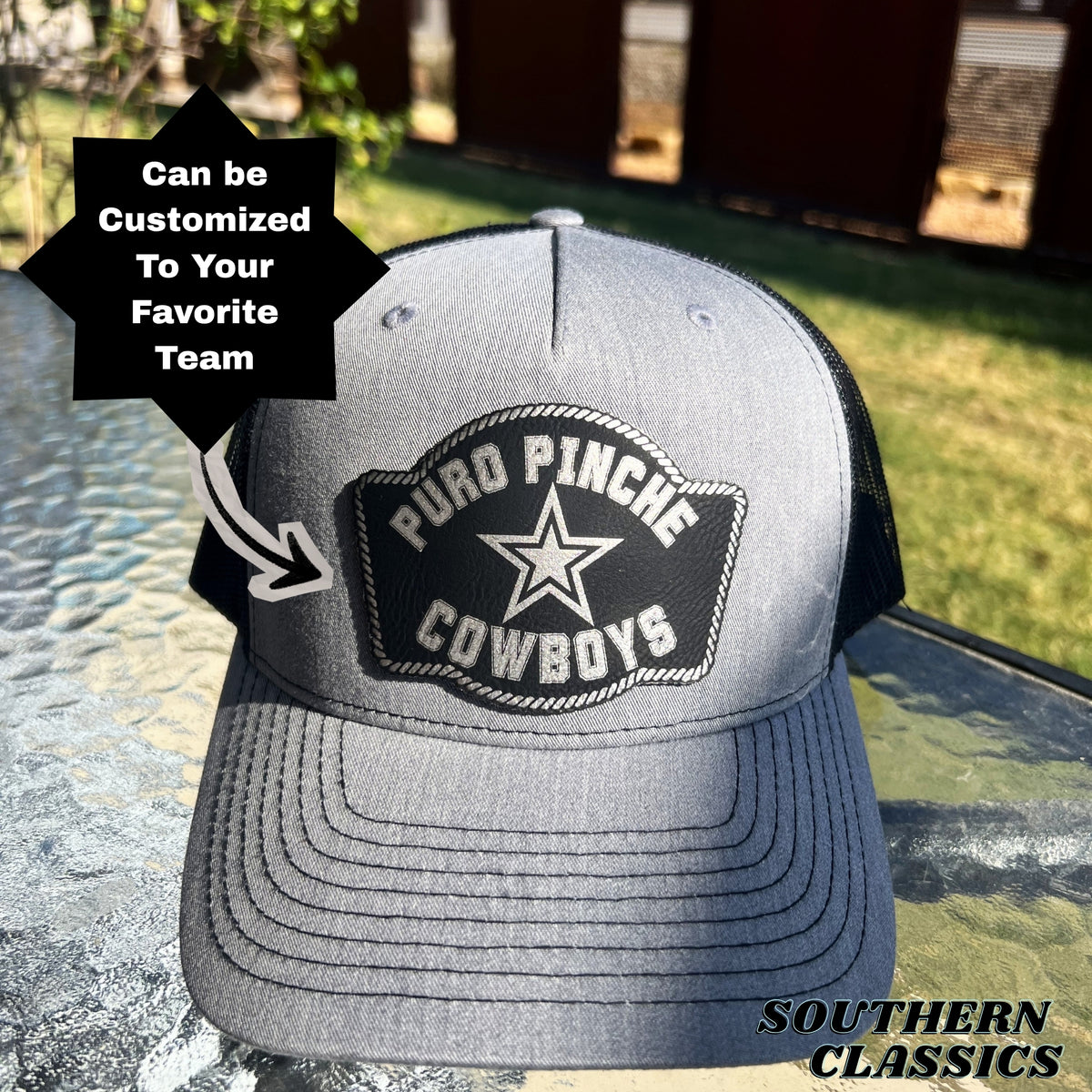 Puro Pinche Cowboys - Leather Patch Trucker Hat
